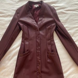 Superdown Leather Blazer Dress